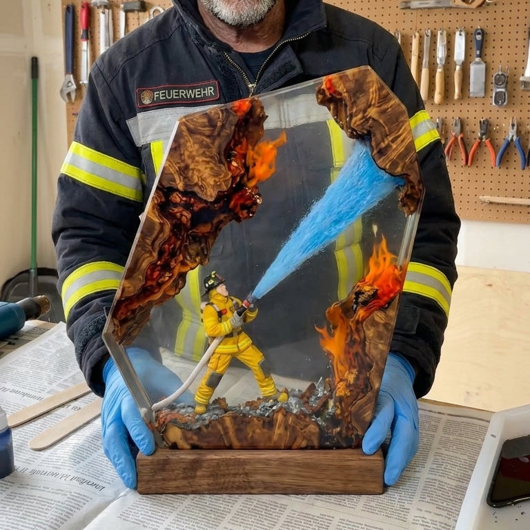 Feuerwehr Resin Lampe